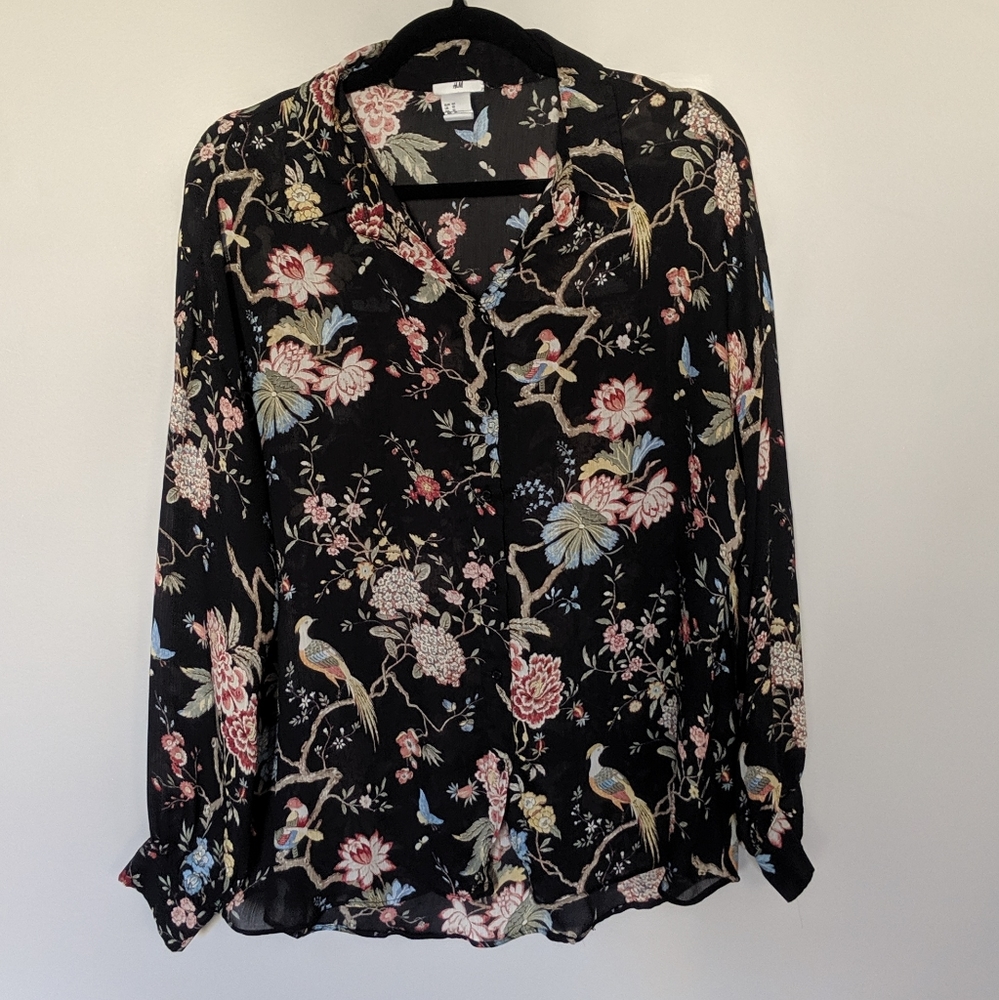 H&M x GP & J Baker Floral Blouse